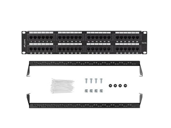 PATCHPANEL 48 PORT 2U 19" CAT.5E UTP SVART LANBERG