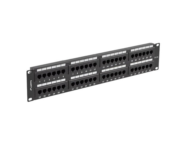 PATCHPANEL 48 PORT 2U 19" CAT.5E UTP SVART LANBERG