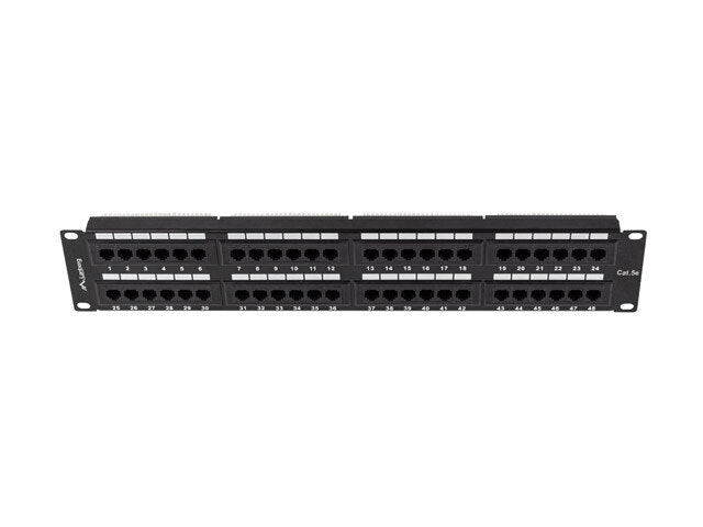 PATCHPANEL 48 PORT 2U 19" CAT.5E UTP SVART LANBERG