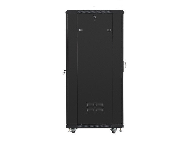 RACKSKÅP 19" FRISTÅENDE 32U/600X800 MED GLASDÖRR SVART LANBERG (MONTERAD)