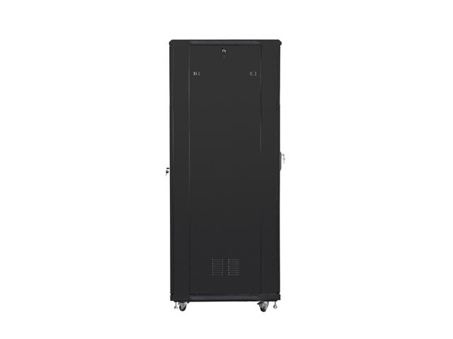 RACKSKÅP 19" FRISTÅENDE 42U/800X800 MED GLASDÖRR SVART LANBERG (MONTERAD)