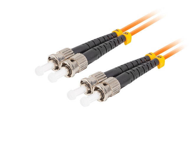 FIBEROPTISK PATCHKABEL MM ST/UPC-ST/UPC DUPLEX 15M LSZH OM2 50/125 3,0MM ORANGE LANBERG