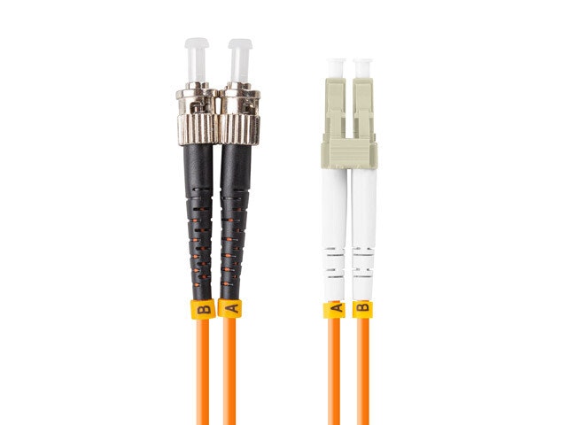 FIBEROPTISK PATCHKABEL MM ST/UPC-LC/UPC DUPLEX 1M LSZH OM2 50/125 3,0MM ORANGE LANBERG