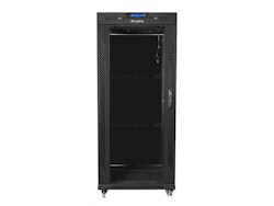 RACKSKÅP 19" FRISTÅENDE 27U/800X1200 (FLAT PACK) MED GLASDÖRR LCD SVART LANBERG