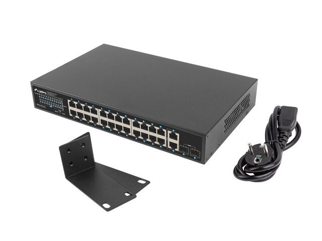 SWITCH LANBERG 24X 1GB POE+/2X GB 2X SFP RACK 19" GIGABIT ETHERNET 250W