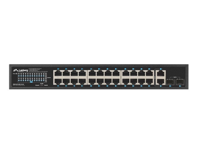 SWITCH LANBERG 24X 1GB POE+/2X GB 2X SFP RACK 19" GIGABIT ETHERNET 250W