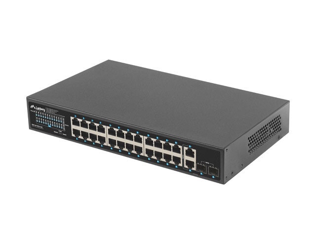 SWITCH LANBERG 24X 1GB POE+/2X GB 2X SFP RACK 19" GIGABIT ETHERNET 360W