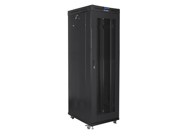 RACKSKÅP 19" FRISTÅENDE 42U/600X1000 (FLAT PACK) MED NÄTDÖRR LCD SVART LANBERG V2