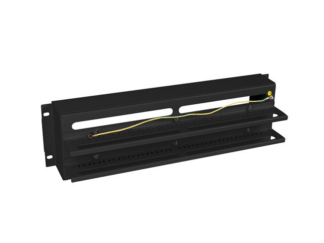 19" 3U SPÄNNINGSDISTRIBUTIONSPANEL MED DIN-SKENA TS-35 SVART LANBERG