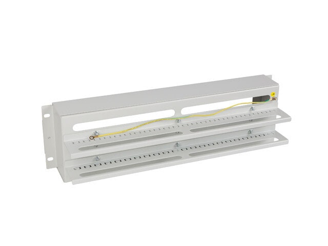 19" 3U SPÄNNINGSDISTRIBUTIONSPANEL MED DIN-SKENA TS-35 GRÅ LANBERG