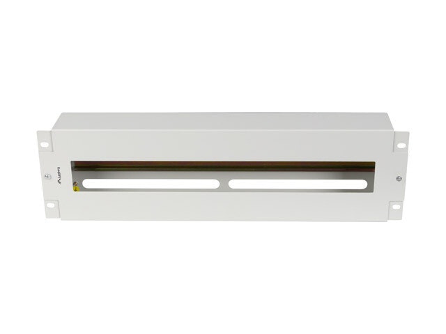 19" 3U SPÄNNINGSDISTRIBUTIONSPANEL MED DIN-SKENA TS-35 GRÅ LANBERG