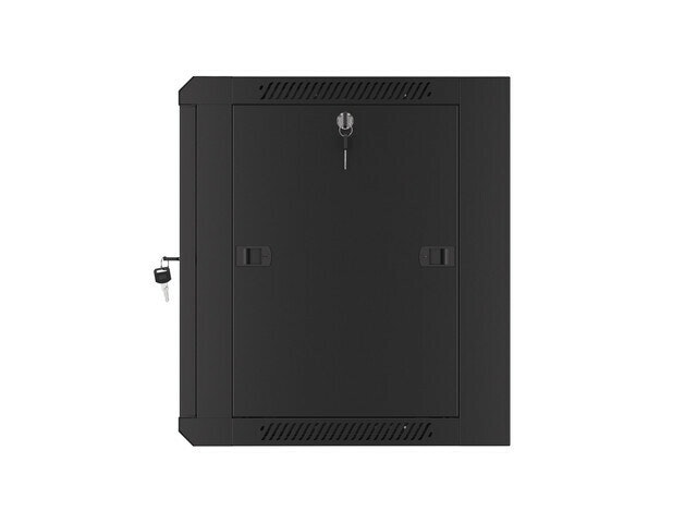 RACKSKÅP 19" VÄGGMONTERAT 9U/450 MED GLASDÖRR SVART LANBERG (MONTERAD)