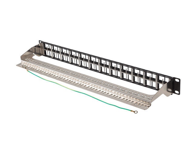 PATCHPANEL BLANK 48 PORTAR 1U 19" FTP FÖR KEYSTONE MODULER SVART LANBERG