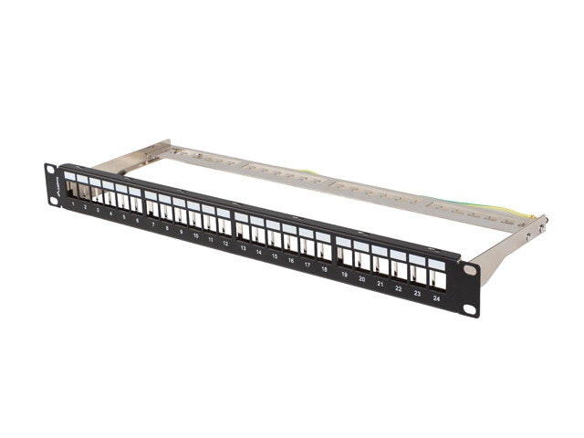 PATCHPANEL BLANK 24 PORT 1U 19" FTP FÖR KEYSTONE MODULER SVART LANBERG