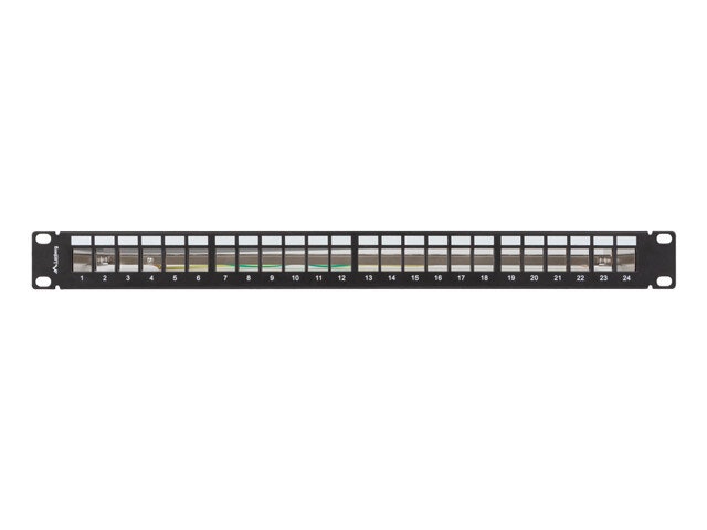 PATCHPANEL BLANK 24 PORT 1U 19" FTP FÖR KEYSTONE MODULER SVART LANBERG
