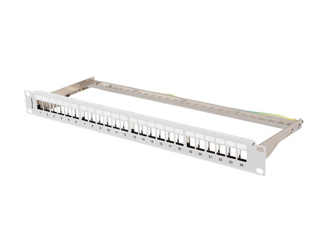 PATCHPANEL BLANK 24 PORT 1U 19" FTP FÖR KEYSTONE MODULER GRÅ LANBERG