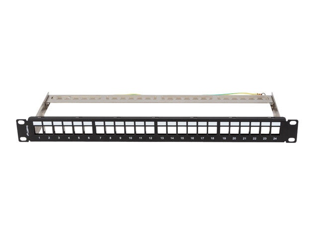 PATCHPANEL BLANK 24 PORT 1U 19" FTP FÖR KEYSTONE MODULER SVART LANBERG