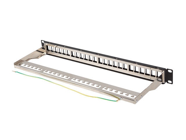 PATCHPANEL BLANK 24 PORT 1U 19" FTP FÖR KEYSTONE MODULER SVART LANBERG