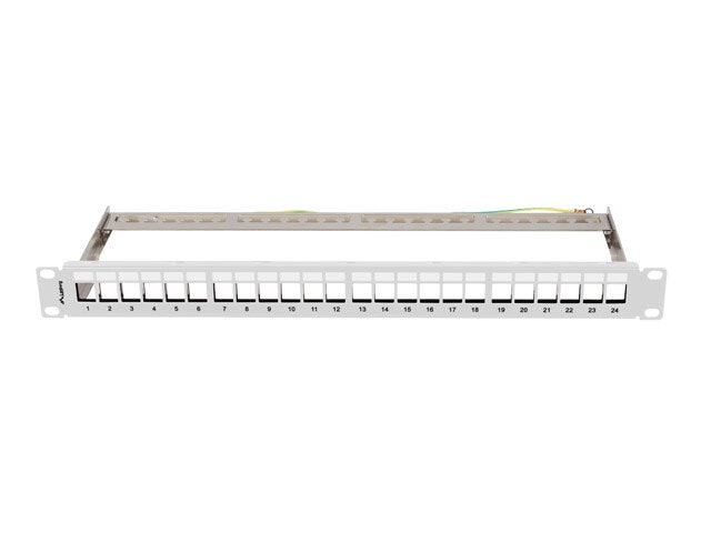 PATCHPANEL BLANK 24 PORT 1U 19" FTP FÖR KEYSTONE MODULER GRÅ LANBERG