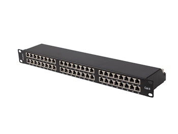 PATCHPANEL 48 PORT 1U 19" CAT.6 FTP SKÄRMAD SVART LANBERG