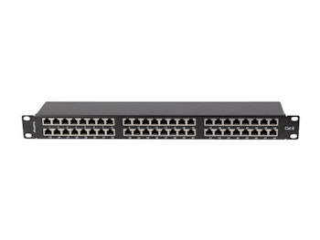 PATCHPANEL 48 PORT 1U 19" CAT.6 FTP SKÄRMAD SVART LANBERG