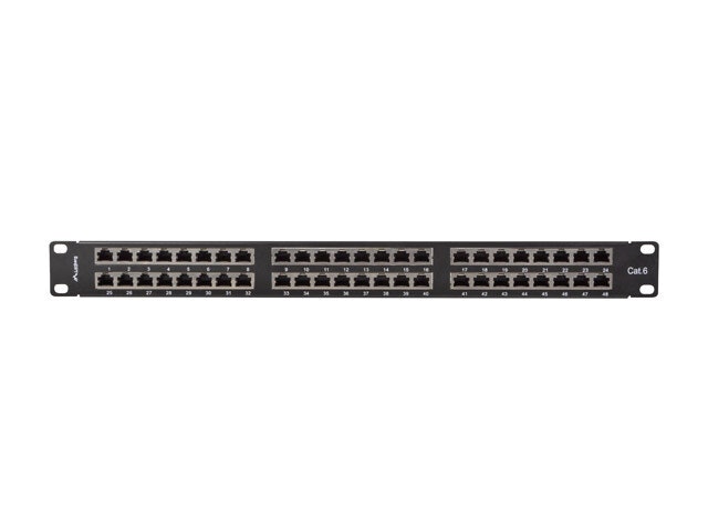 PATCHPANEL 48 PORT 1U 19" CAT.6 FTP SKÄRMAD SVART LANBERG