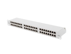 PATCHPANEL 48 PORT 1U 19" CAT.6 FTP SKÄRMAD GRÅ LANBERG