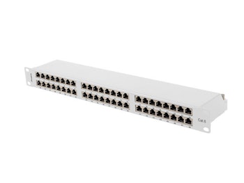 PATCHPANEL 48 PORT 1U 19" CAT.6 FTP SKÄRMAD GRÅ LANBERG