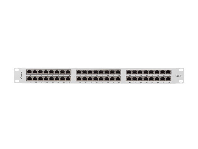 PATCHPANEL 48 PORT 1U 19" CAT.6 FTP SKÄRMAD GRÅ LANBERG