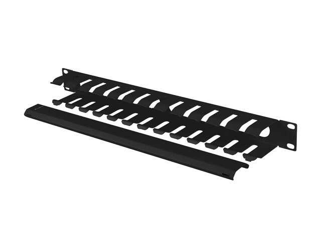 19" KABELHANTERINGSENHET METALL 1U TYP A SVART LANBERG