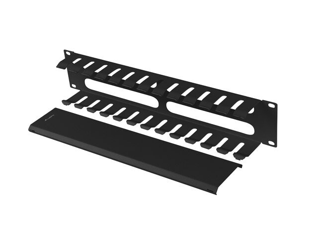 19" KABELHANTERINGSENHET METALL 2U TYP A SVART LANBERG