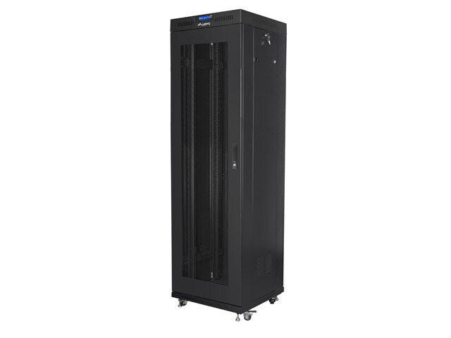 RACKSKÅP 19" FRISTÅENDE 42U/600X600 (FLAT PACK) MED NÄTDÖRR LCD SVART LANBERG V2