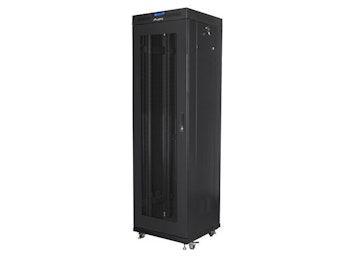 RACKSKÅP 19" FRISTÅENDE 42U/600X600 (FLAT PACK) MED NÄTDÖRR LCD SVART LANBERG V2