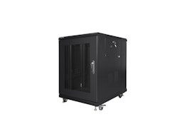 RACKSKÅP 19" FRISTÅENDE 15U/600X800 (FLAT PACK) MED NÄTDÖRR SVART LANBERG