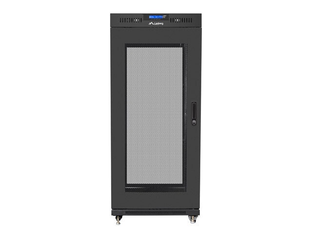 RACKSKÅP 19" FRISTÅENDE 27U/600X600 (FLAT PACK) MED NÄTDÖRR LCD SVART LANBERG V2