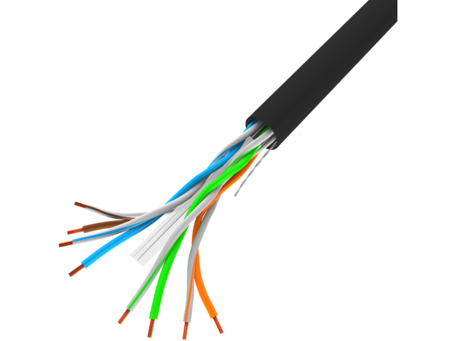 LAN-KABEL 1GB/S 305M SOLID CCA SVART LANBERG