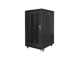 RACKSKÅP 19" FRISTÅENDE 22U/600X800 (FLAT PACK) MED NÄTDÖRR SVART LANBERG