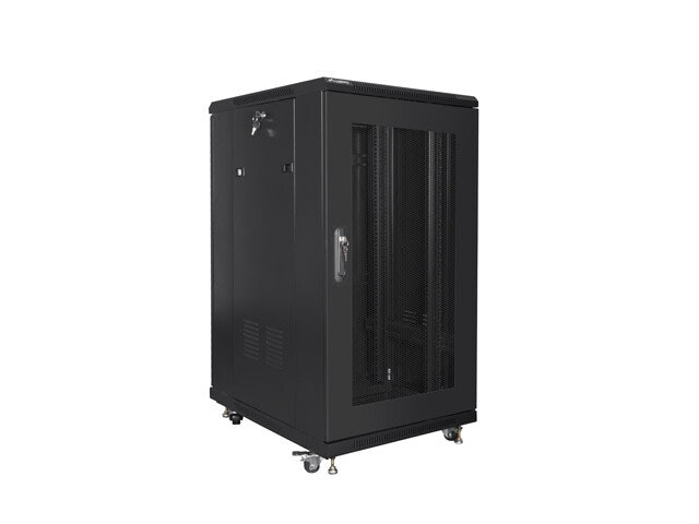RACKSKÅP 19" FRISTÅENDE 22U/600X800 (FLAT PACK) MED NÄTDÖRR SVART LANBERG