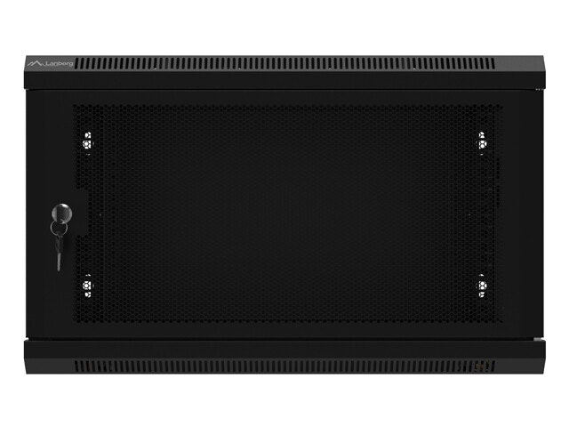 RACKSKÅP 19" VÄGGMONTERAT 6U/600X450 MED PERFORERAD DÖRR SVART LANBERG (FLAT PACK)