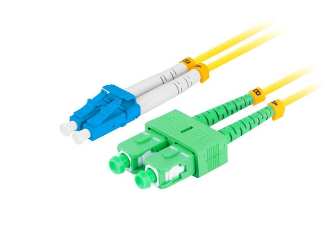FIBEROPTISK PATCHKABEL SM LC/UPC-SC/APC DUPLEX 0,5M LSZH G657A1 3,0MM GUL LANBERG