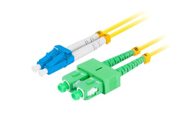 FIBEROPTISK PATCHKABEL SM LC/UPC-SC/APC DUPLEX 0,5M LSZH G657A1 3,0MM GUL LANBERG