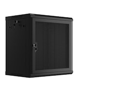 RACKSKÅP 19" VÄGGMONTERAT 12U/600X450 MED PERFORERAD DÖRR SVART LANBERG (FLAT PACK)
