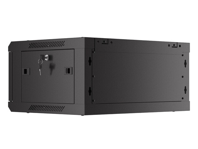 RACKSKÅP 19" VÄGGMONTERAT 4U/600X450 MED PERFORERAD DÖRR SVART LANBERG (FLAT PACK)
