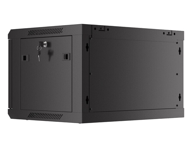 RACKSKÅP 19" VÄGGMONTERAT 6U/600X450 MED PERFORERAD DÖRR SVART LANBERG (FLAT PACK)