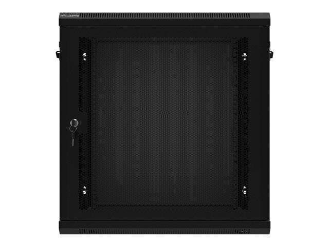 RACKSKÅP 19" VÄGGMONTERAT 12U/600X450 MED PERFORERAD DÖRR SVART LANBERG (FLAT PACK)