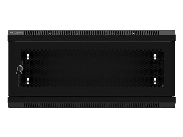 RACKSKÅP 19" VÄGGMONTERAT 4U/600X450 MED PERFORERAD DÖRR SVART LANBERG (FLAT PACK)