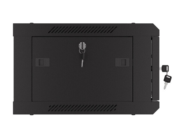 RACKSKÅP 19" VÄGGMONTERAT 4U/600X450 MED PERFORERAD DÖRR SVART LANBERG (FLAT PACK)