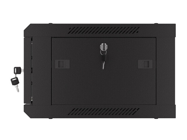 RACKSKÅP 19" VÄGGMONTERAT 4U/600X450 MED PERFORERAD DÖRR SVART LANBERG (FLAT PACK)