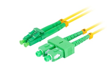 FIBEROPTISK PATCHKABEL SM SC/APC-LC/APC DUPLEX 1M LSZH G657A1 3,0MM GUL LANBERG