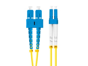 FIBEROPTISK PATCHKABEL SM SC/UPC-LC/UPC DUPLEX 0,5M LSZH G657A1 3,0MM GUL LANBERG